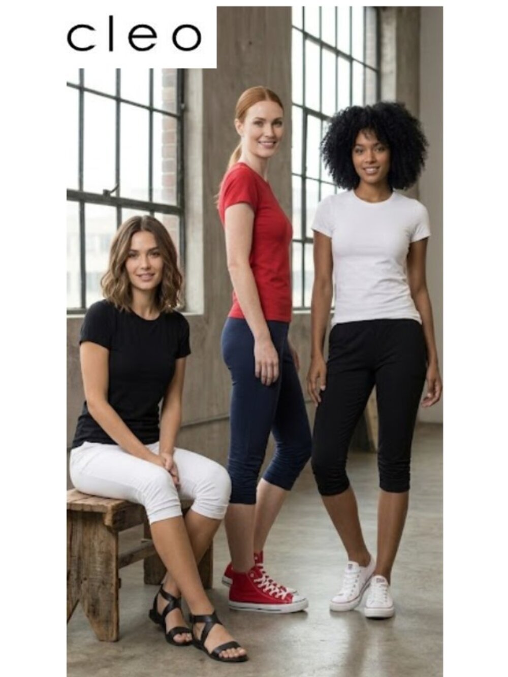 BUNDLE!! Cleo - 3 universal fit skimmer capri pants (navy blue, white & black)